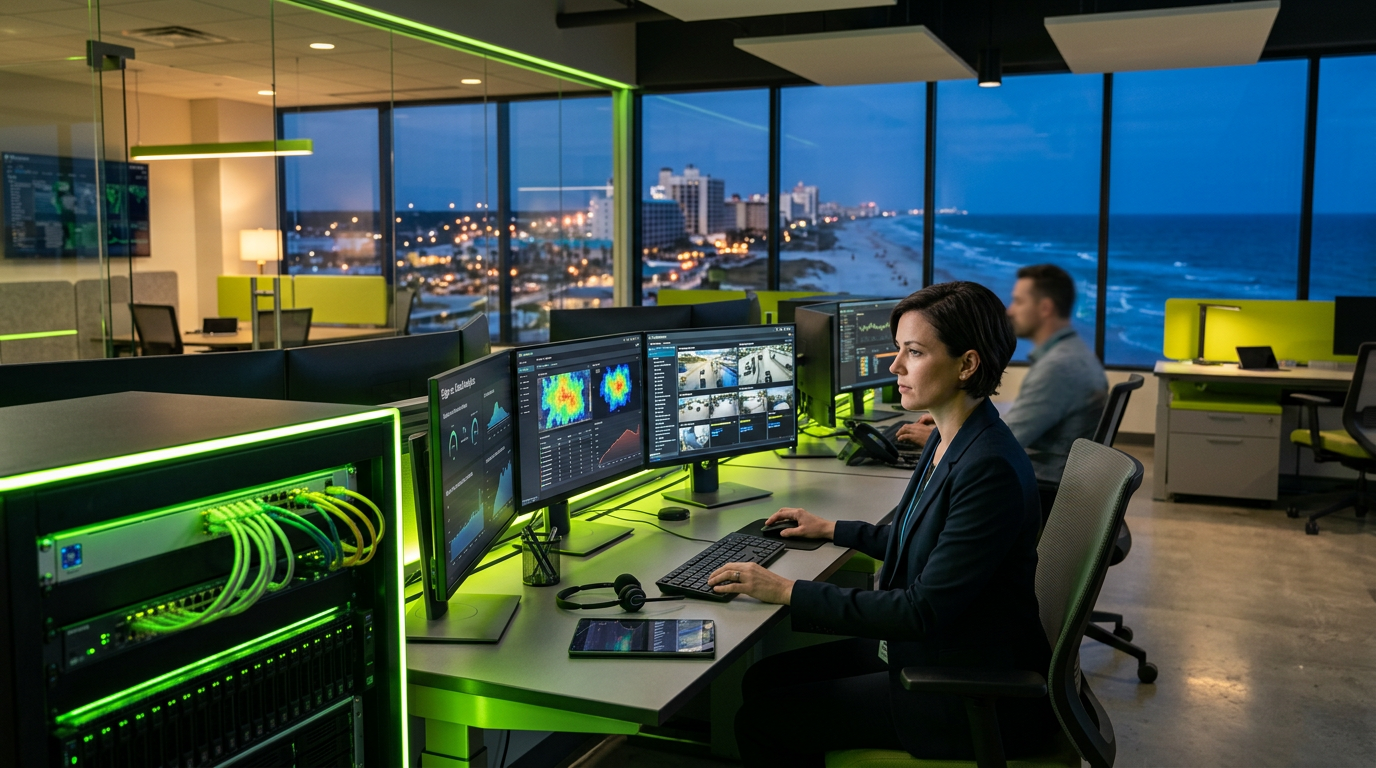 AI-Driven Security Design: Edge vs. Cloud Analytics in Daytona Beach